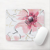 Einfach Aquarell des Rosa-| mit Blumen Mousepad (Mit Mouse)