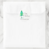 Einfach, Aquareller Weihnachtsbaum Runder Aufkleber (Tasche)