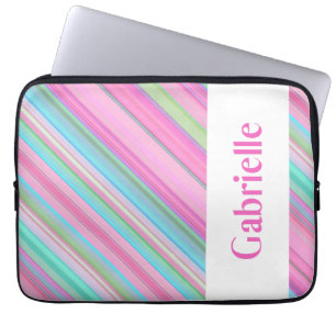 Einfach Atemberaubende Streifen pink Laptopschutzhülle