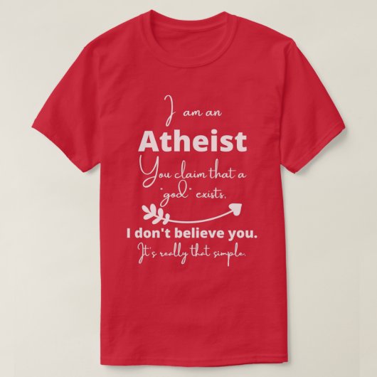 Einfach Atheist T-Shirt (Design vorne)