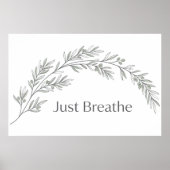 Einfach Atmen Minimalistischer Botanischer Poster (Vorne)