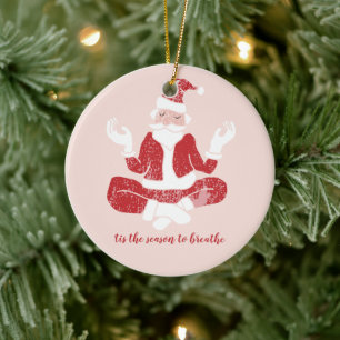 Einfach Atmen Yoga Santa Keramik Ornament