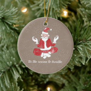 Einfach atmen Yoga Santa Keramikornament