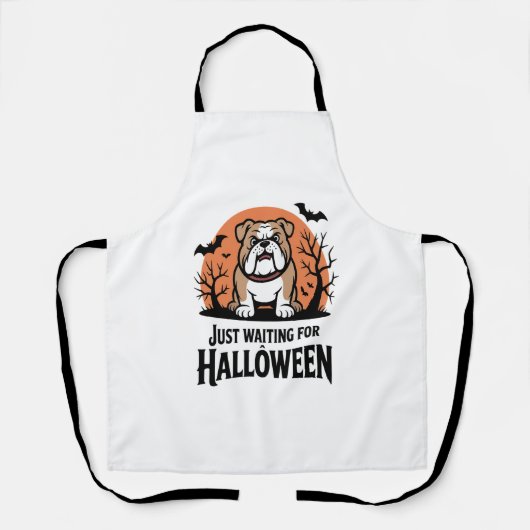 Einfach auf Halloween-Hund warten Schürze (Vorderseite)