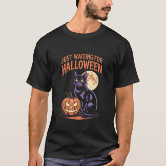 Einfach auf Halloween warten Lustige Halloween-Zit T-Shirt
