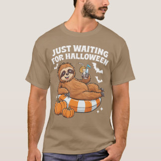 Einfach auf Halloween warten Süße faule Faultier H T-Shirt