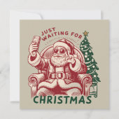 Einfach auf Weihnachten Santa Claus Retro Lustig w (Vorderseite)