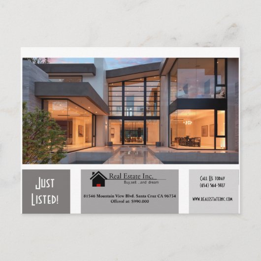 EINFACH AUFGEFÜHRT 3 Grauen Schatten Real Anwesen Postkarte (Vorderseite)