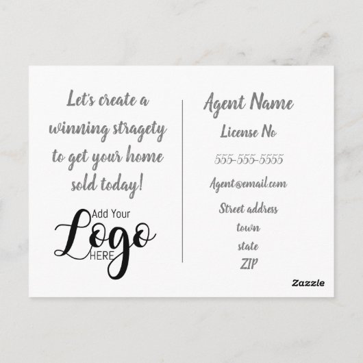 EINFACH AUFGEFÜHRTE Real Anwesen Marketing Postkar Postkarte (Rückseite)