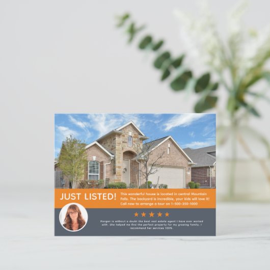 EINFACH AUFGEFÜHRTES Foto Real Anwesen Marketing Postkarte (Stehend Vorderseite)