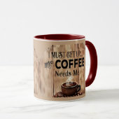 Einfach aufstehen und Kaffeetasse – Lustiger Kaffe (VorderseiteRechts)