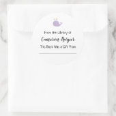 Einfach aus der Bibliothek des Buchzeichens, Lila Runder Aufkleber (Tasche)