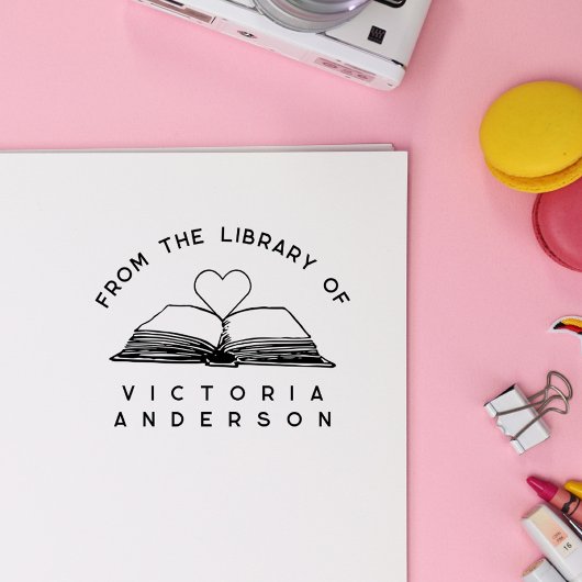 einfach | aus der Bibliothek | Offenes Buch Gummistempel