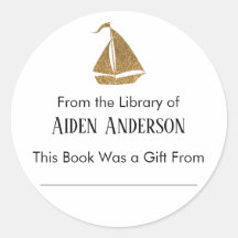 Einfach aus der Goldene Sailboat-Buchzeichen