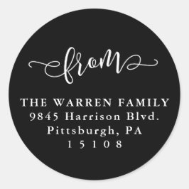 Einfach aus Schwarzweiß-Rücksendeadresse Runder Aufkleber