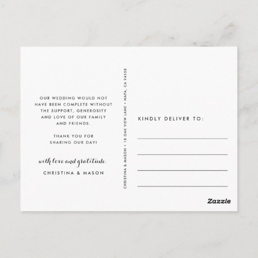 Einfach ausgedrückt | Hochzeitsszenario Foto Viele Postkarte (Rückseite)