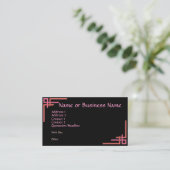 Einfach ausgefeilte rosa Art Déco Business Card Visitenkarte (Stehend Vorderseite)