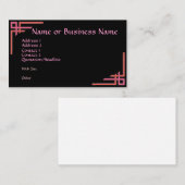 Einfach ausgefeilte rosa Art Déco Business Card Visitenkarte (Vorne/Hinten)