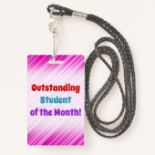 Einfach "Ausgezeichnete Studentin des Monats!" Aus Ausweis (Rückseite mit Schlüsselband)
