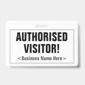 Einfach "AUTORISIERTER BESUCHER"! Abzeichen Ausweis (Rückseite)