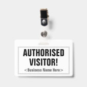 Einfach "AUTORISIERTER BESUCHER"! Abzeichen Ausweis (Vorderseite mit Clip)