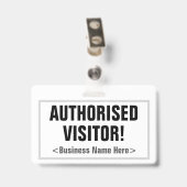 Einfach "AUTORISIERTER BESUCHER"! Abzeichen Ausweis (Rückseite mit Clip)