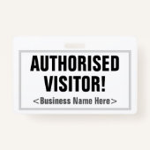 Einfach "AUTORISIERTER BESUCHER"! Abzeichen Ausweis (Rückseite)