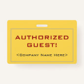 Einfach "AUTORISIERTER GÄSTER"! Ausweis (Vorderseite)