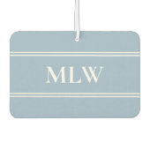 Einfach Baby Blue und White Monogram Autolufterfrischer (Vorderseite)