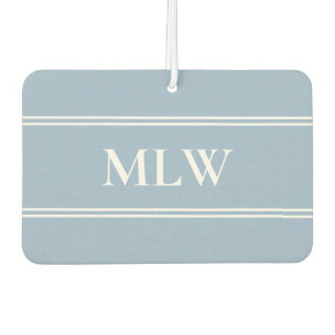 Einfach Baby Blue und White Monogram Autolufterfrischer