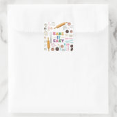 Einfach backen quadratischer aufkleber (Tasche)