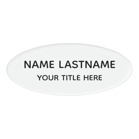 Einfach Basic Minimal Weiß Modern Schwarz Titel Namenschild (Vorderseite)