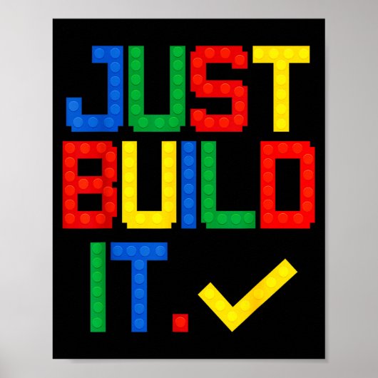 Einfach Bauen Master Builder Kinder Bausteine Poster (Vorne)