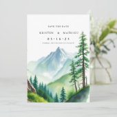 Einfach bearbeitbarer Berg Save The Date (Stehend Vorderseite)