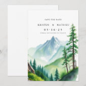 Einfach bearbeitbarer Berg Save The Date (Vorne/Hinten)