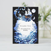 Einfach bearbeitbares Adventure Pirate Birthday Dankeskarte (Stehend Vorderseite)