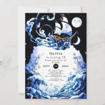 Einfach bearbeitbares Adventure Pirate Birthday