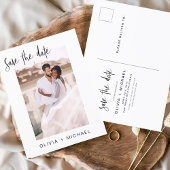 Einfach bearbeitbares Save the Date Foto Minimalis Postkarte