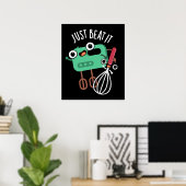 Einfach Beat It Lustiger Backpunsch Dunkler Hinter Poster (Heimbüro)