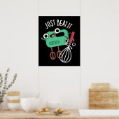 Einfach Beat It Lustiger Backpunsch Dunkler Hinter Poster (Küche)