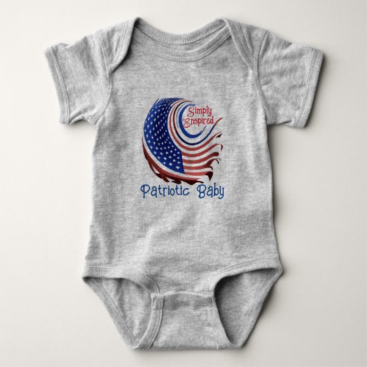 Einfach beflügelte US Flagge von "Patriot Baby": Baby Strampler (Vorderseite)
