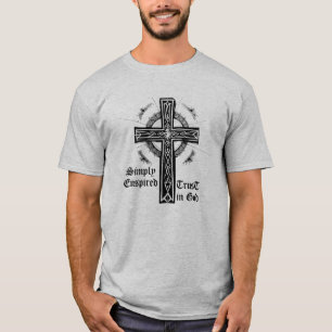 Einfach beflügelter Verzierter Cross T - Shirt