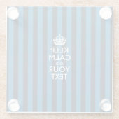 Einfach BEHALTEN CALM auf blauen Streifen drucken Glasuntersetzer (Rückseite)