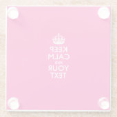 Einfach BEHALTEN CALM haben Ihren Text auf Fuchsia Glasuntersetzer (Rückseite)