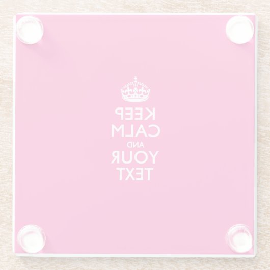 Einfach BEHALTEN CALM haben Ihren Text auf Fuchsia Glasuntersetzer (Rückseite)