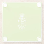 Einfach BEHALTEN CALM haben Sie Ihren Text auf Lim Glasuntersetzer (Rückseite)