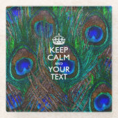 Einfach BEHALTEN CALM haben Sie Ihren Text auf Pea Glasuntersetzer (Vorderseite)