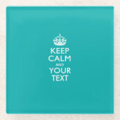 Einfach BEHALTEN CALM haben Sie Ihren Text auf Tür Glasuntersetzer (Vorderseite)