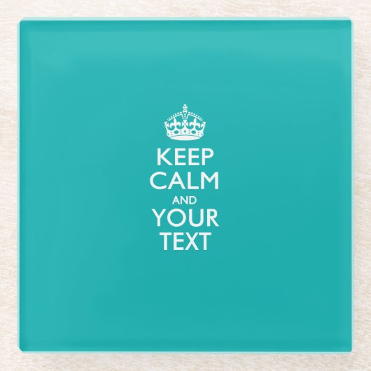 Einfach BEHALTEN CALM haben Sie Ihren Text auf Tür Glasuntersetzer (Vorderseite)