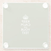 Einfach BEHALTEN CALM Ihren Text auf Olive Green h Glasuntersetzer (Rückseite)